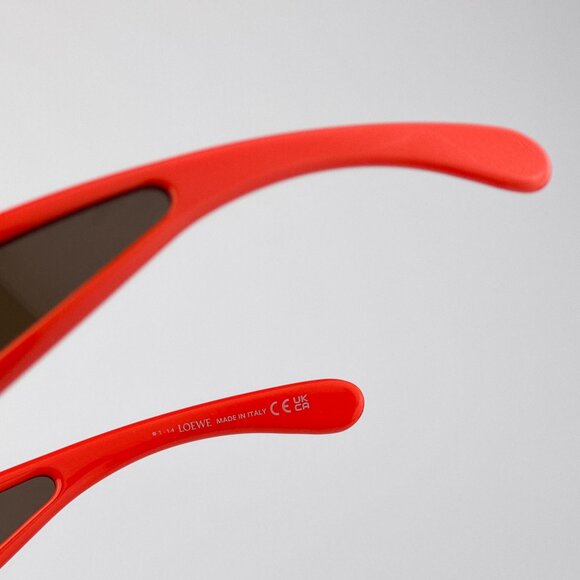 Loewe x Paula’s Ibiza Sunglasses – Orange Pilot Frame Brown Lenses LW40132I 42E - Picture 9 of 11